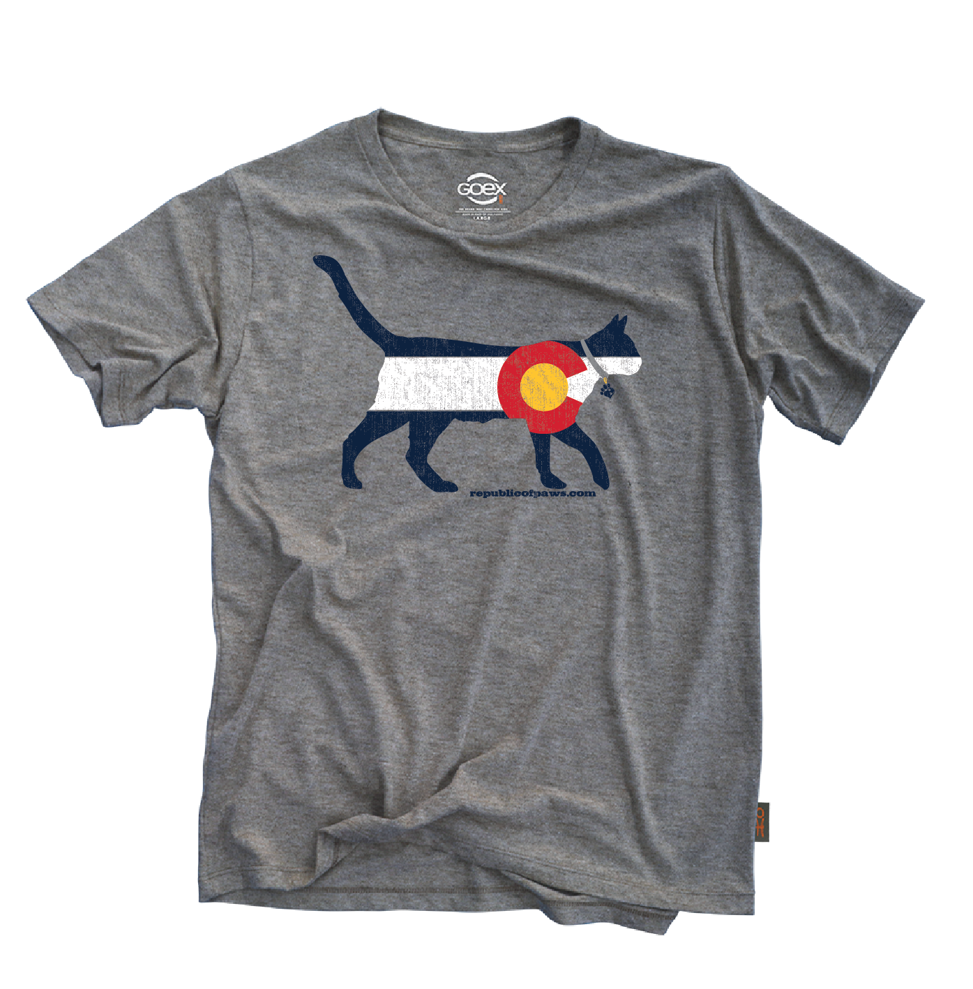 Republic of Paws Colorado Cat T-Shirt, Medium