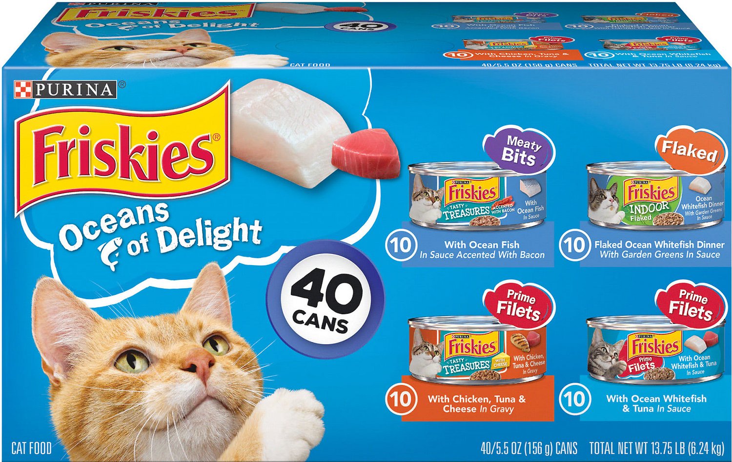 Friskies Oceans of Delight Variety Pack Canned Cat Food, 5.5-oz, 40-pack (Size: 5.5-oz, 40-pack)