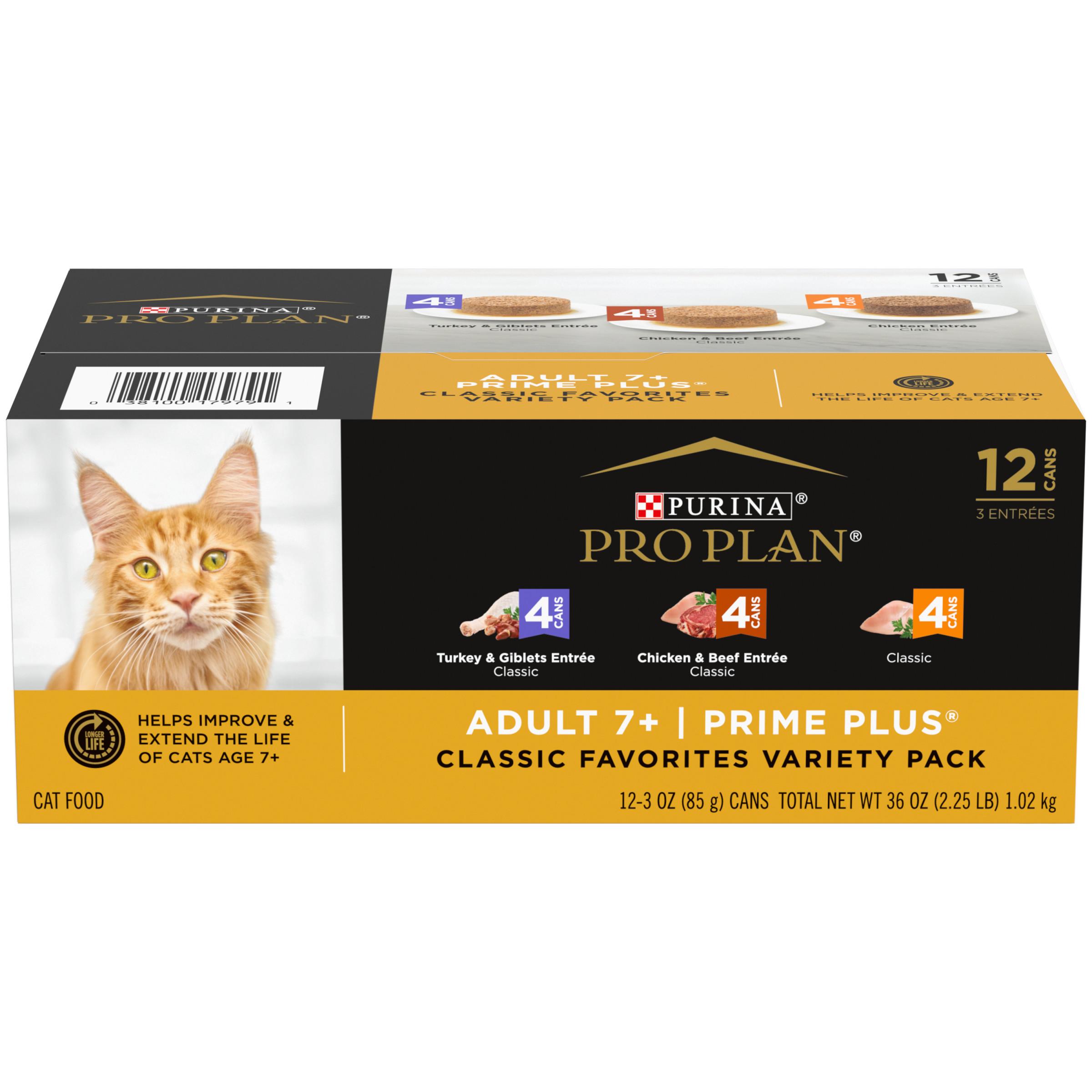 Purina Pro Plan Prime Plus Classic Favorites Variety Pack Adult 7+ Wet Cat Food Can, 3-oz, 12-pk (Size: 3-oz, 12-pk)