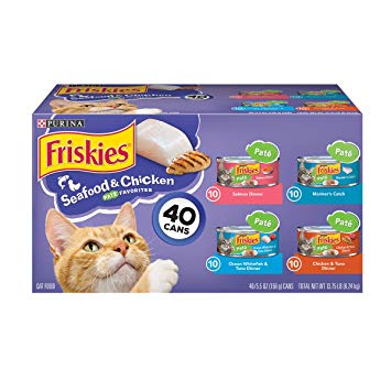 Friskies Pate Seafood & Chicken Variety Pack Canned Cat Food, 5.5-oz, 40-pack (Size: 5.5-oz, 40-pack)
