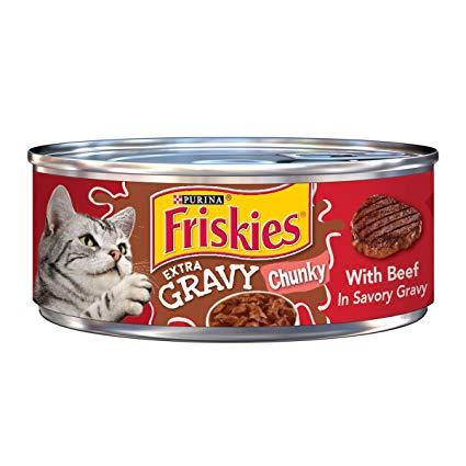 Friskies Extra Gravy Chunky with Beef in Savory Gravy Canned Cat Food, 5.5-oz (Size: 5.5-oz)