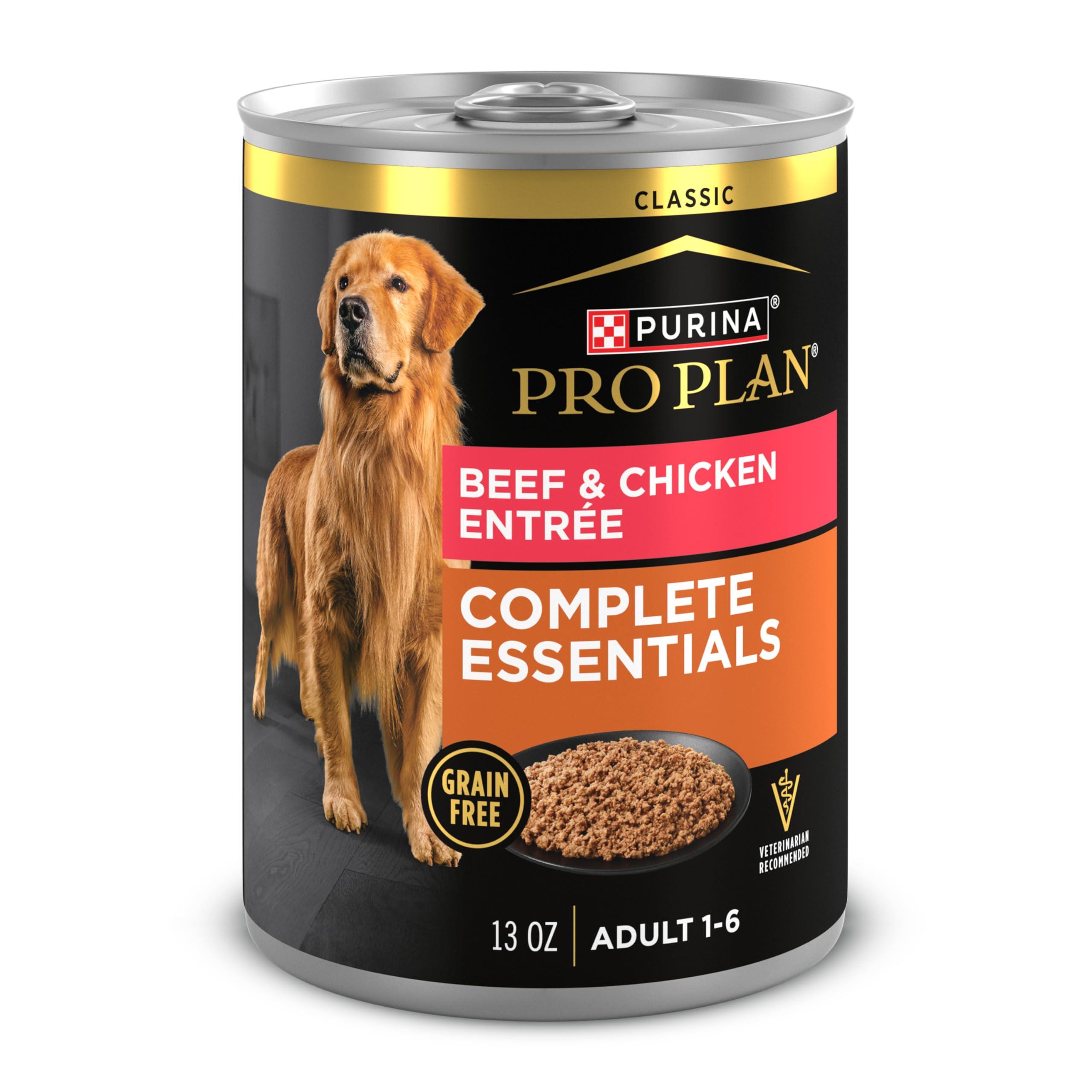 Purina Pro Plan Complete Essentials Beef & Chicken Entree Adult Grain-Free Wet Dog Food Can