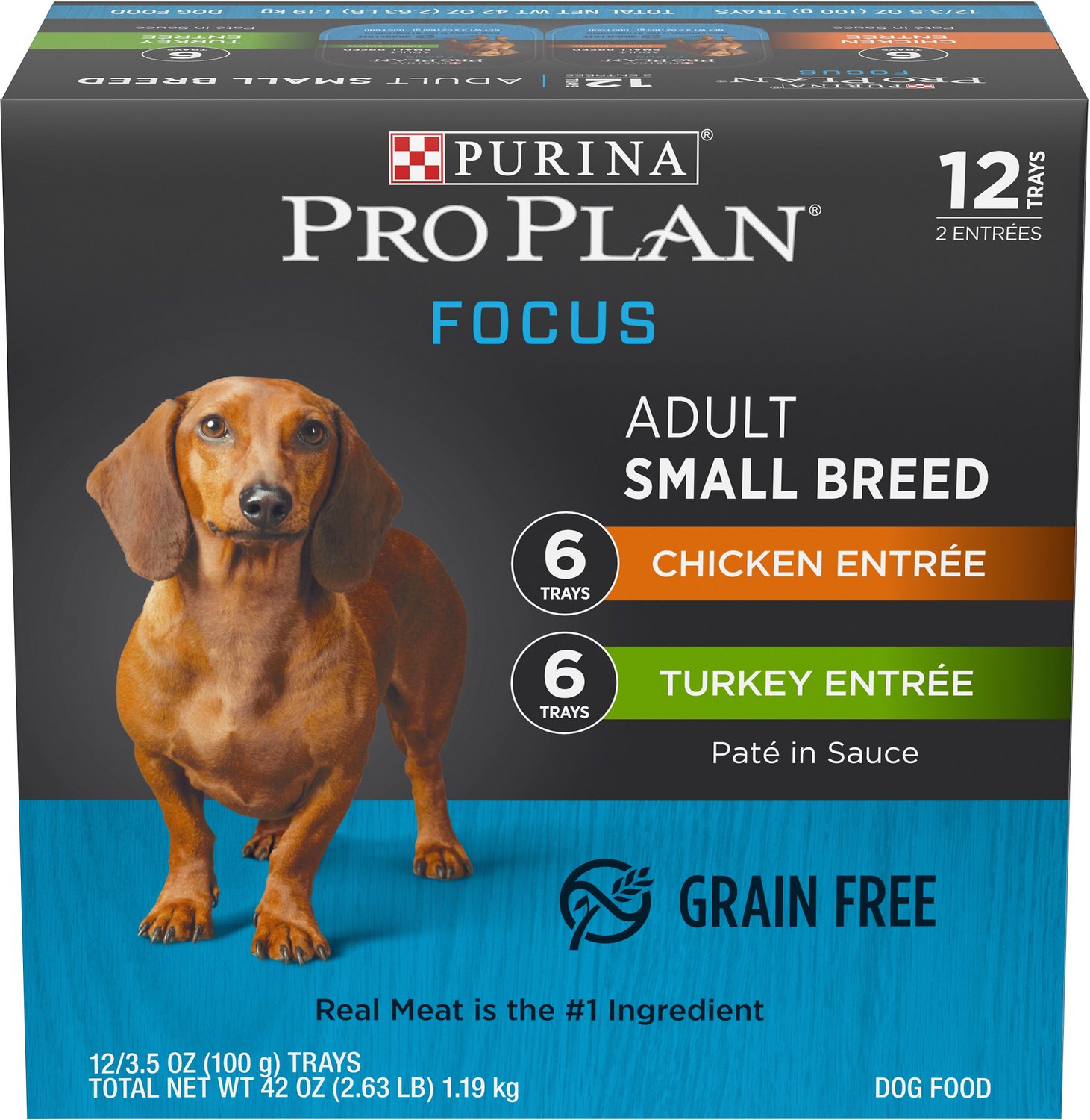 Purina Pro Plan Focus Small Breed Variety Pack Entree Grain-Free Wet Dog Food, 3.5-oz, 12-pack (Size: 3.5-oz, 12-pack)