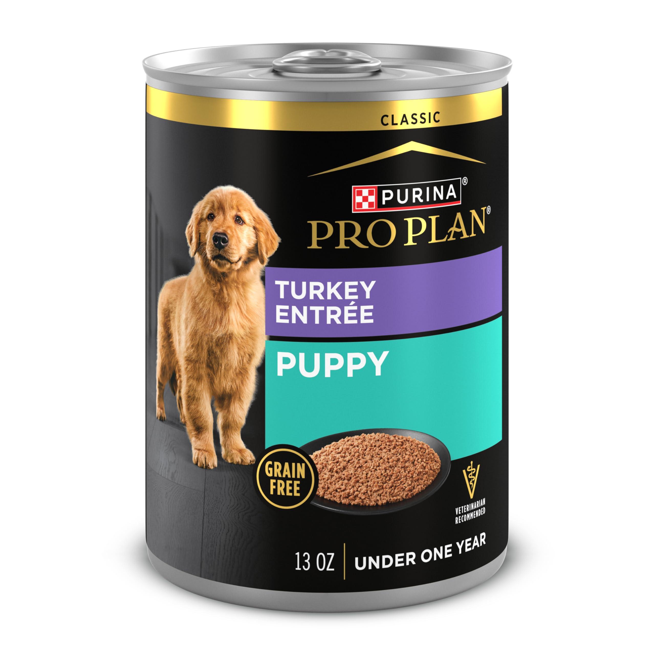 Purina Pro Plan Turkey Entree Puppy Grain-Free Wet Dog Food Can, 13-oz