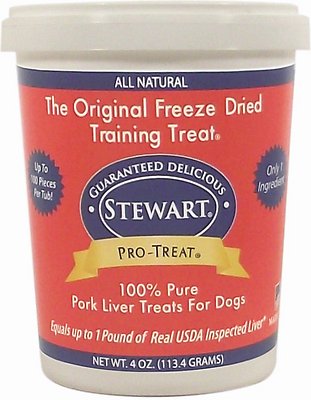 Stewart Pro-Treat Pork Liver Freeze-Dried Dog Treats, 4-oz tub