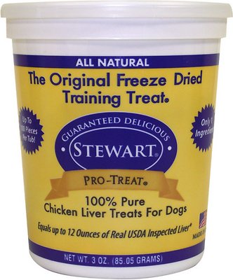Stewart Pro-Treat Chicken Liver Freeze-Dried Dog Treats, 3-oz tub
