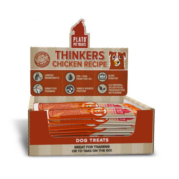 Plato Thinkers Chicken Recipe Dog Treats, Single, 48-count [DISPLAY]