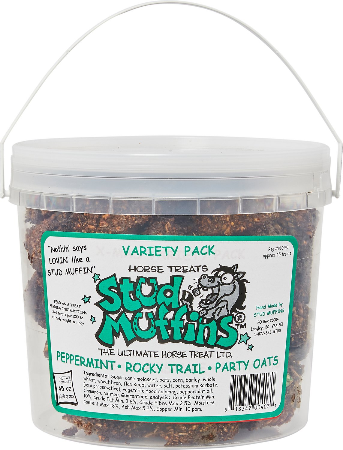 Stud Muffins Variety Flavor Horse Treats, 45-oz tub