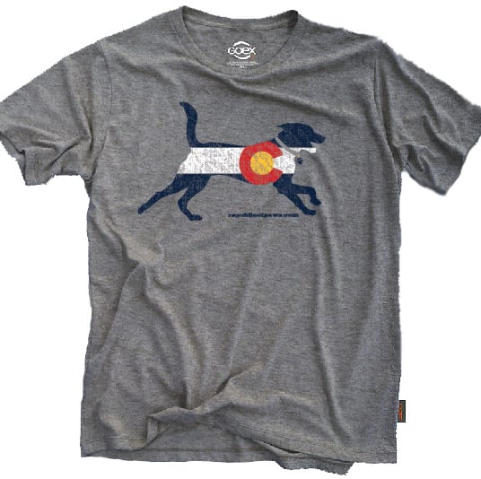 Republic of Paws Colorado Running Dog Triblend T-Shirt, Uni-sex, X-Small