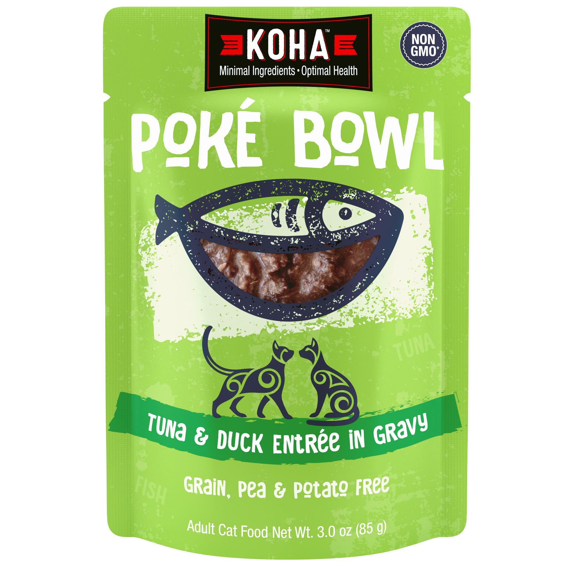 KOHA Poke Bowl Tuna & Duck Entree in Gravy Wet Cat Food Pouch