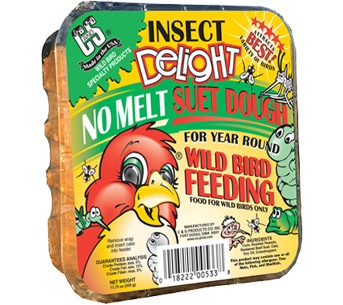 C&S Insect Delight No Melt Suet Dough Wild Bird Food, 11.75-oz tray