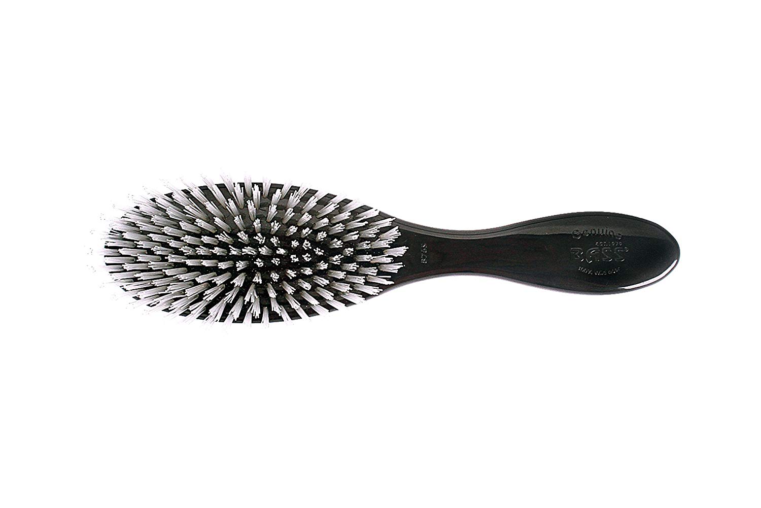 Bass Brushes The Mane & Tail with Firm-Flex Nylon Bristle & Acrylic Handle Equine Brush, Smoke