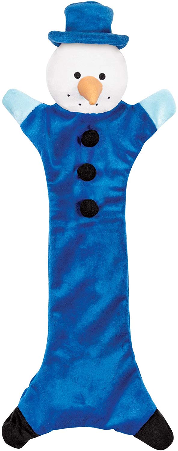 ZANIES Festive Unstuffies Stuffing Free Dog Toy, Snowman