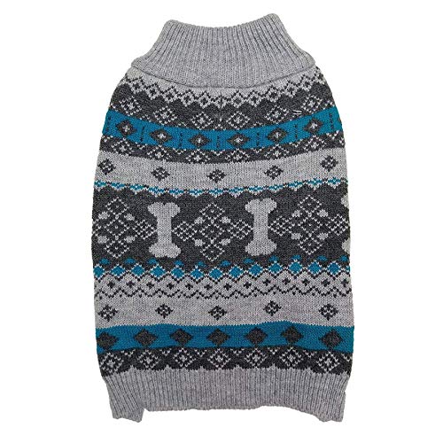 Ethical Fashion Pet Nordic Knit Dog Sweater, Gray, Small