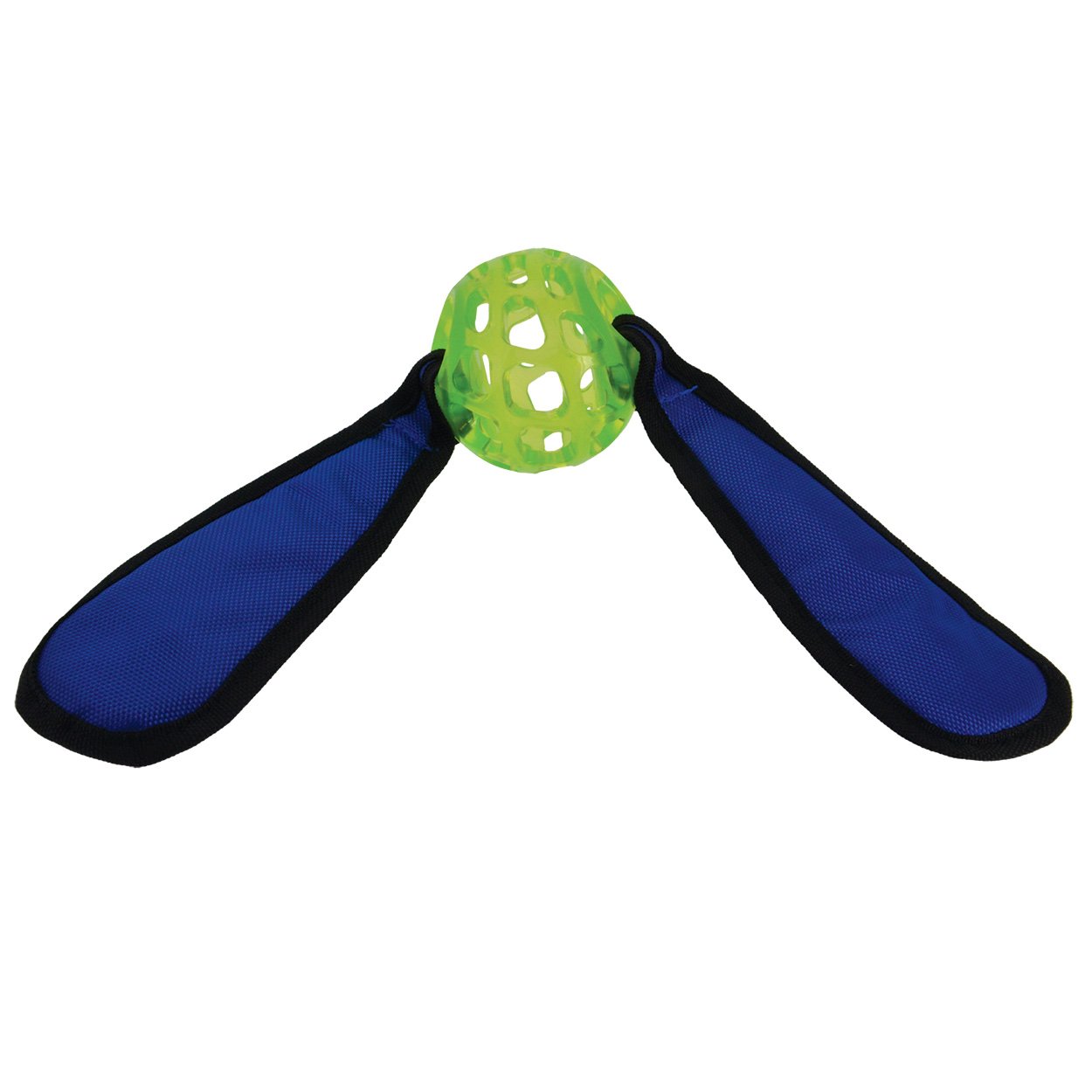 Hero Soft Rubber Treat Ball with Fabric Tug Ears Dog Toy