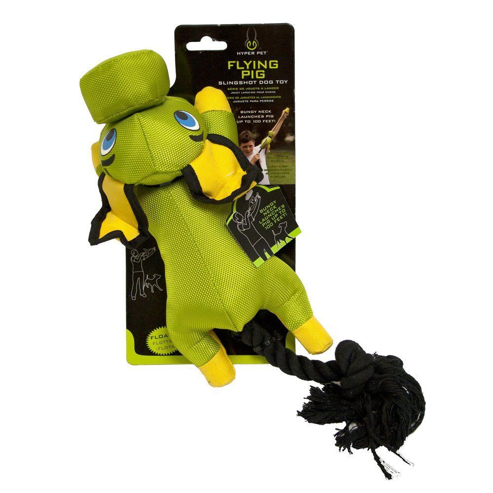 Hyper Pet Flying Series Dog Toy, Flying Green Pig