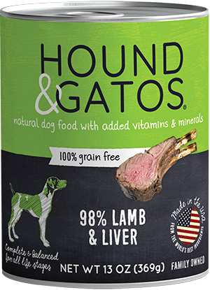 Hound & Gatos Lamb Formula Grain-Free Canned Dog Food, 13-oz can, case of 12 (**)