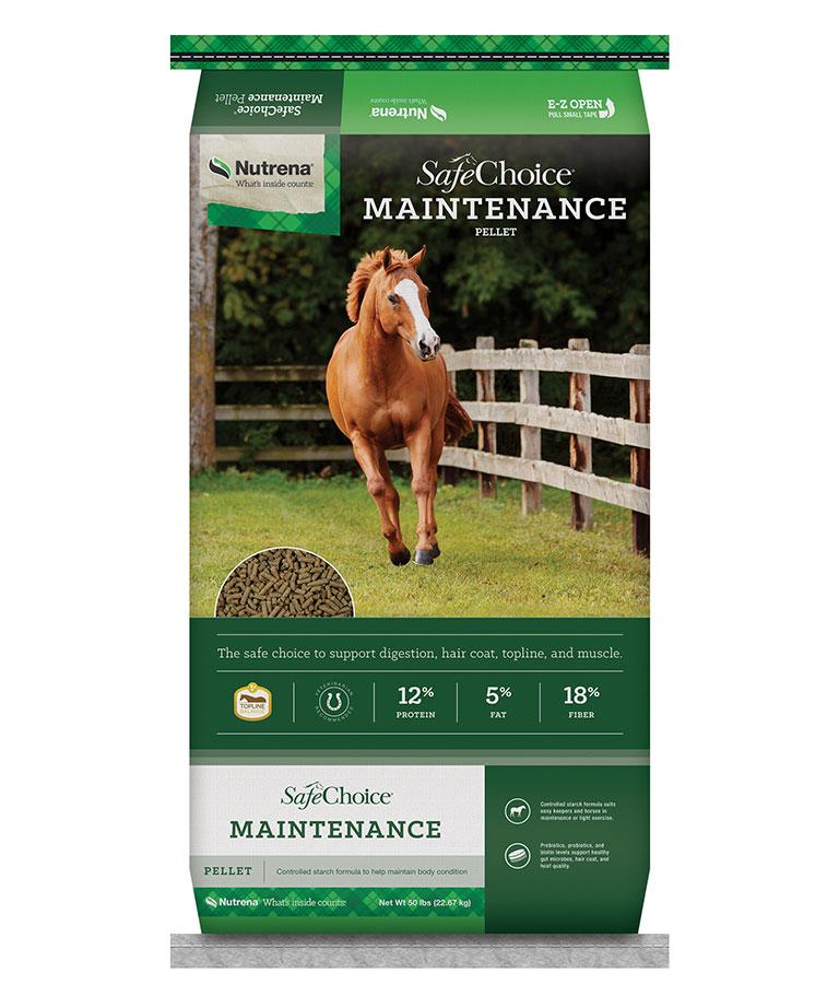 Nutrena SafeChoice Maintenance Horse Feed, 50-lb