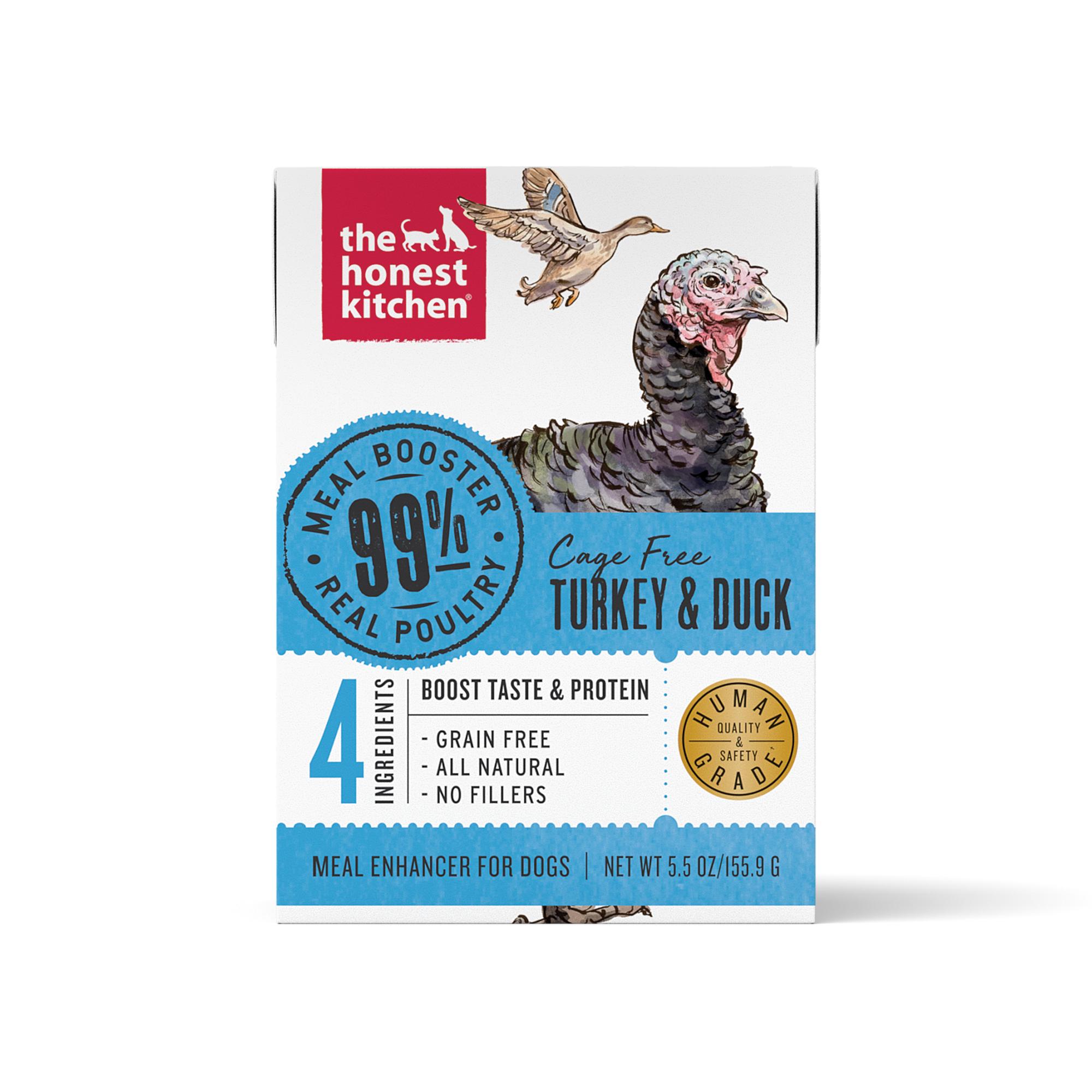The Honest Kitchen Meal Booster 99% Cage-Free Turkey & Duck Wet Dog Food Topper, 5.5-oz