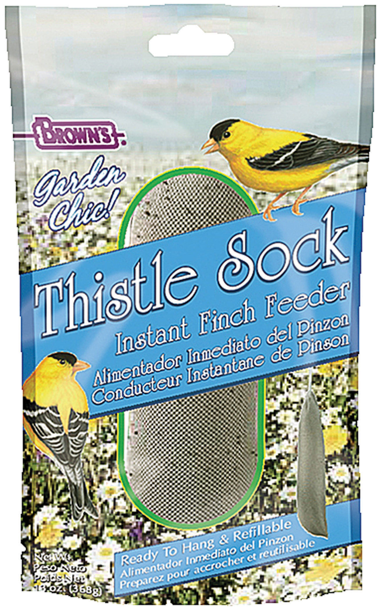 Brown's Garden Chic Thistle Sock Instant Finch Feeder, 13-oz