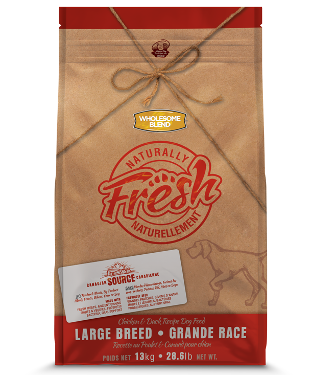 Wholesome Blend Recette fraîche de poulet et canard Croquettes pour chiens grandes races, 28 lb
