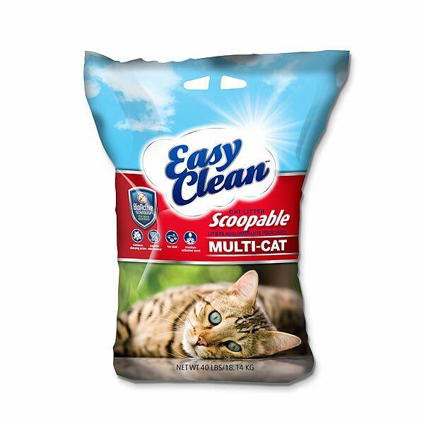 Pestell Easy Clean Multi-Cat Scoopable Cat Litter, 40-lb