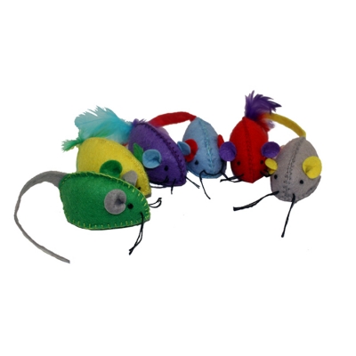 Multipet Stitch Mice Cat Toy, 6-pk (Size: 6-pk)