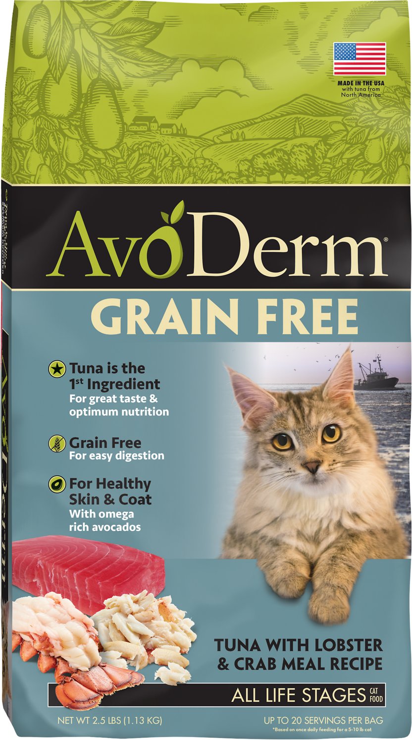AvoDerm Grain-Free Tuna with Lobster & Crab Meal Dry Cat Food, 2.5-lb