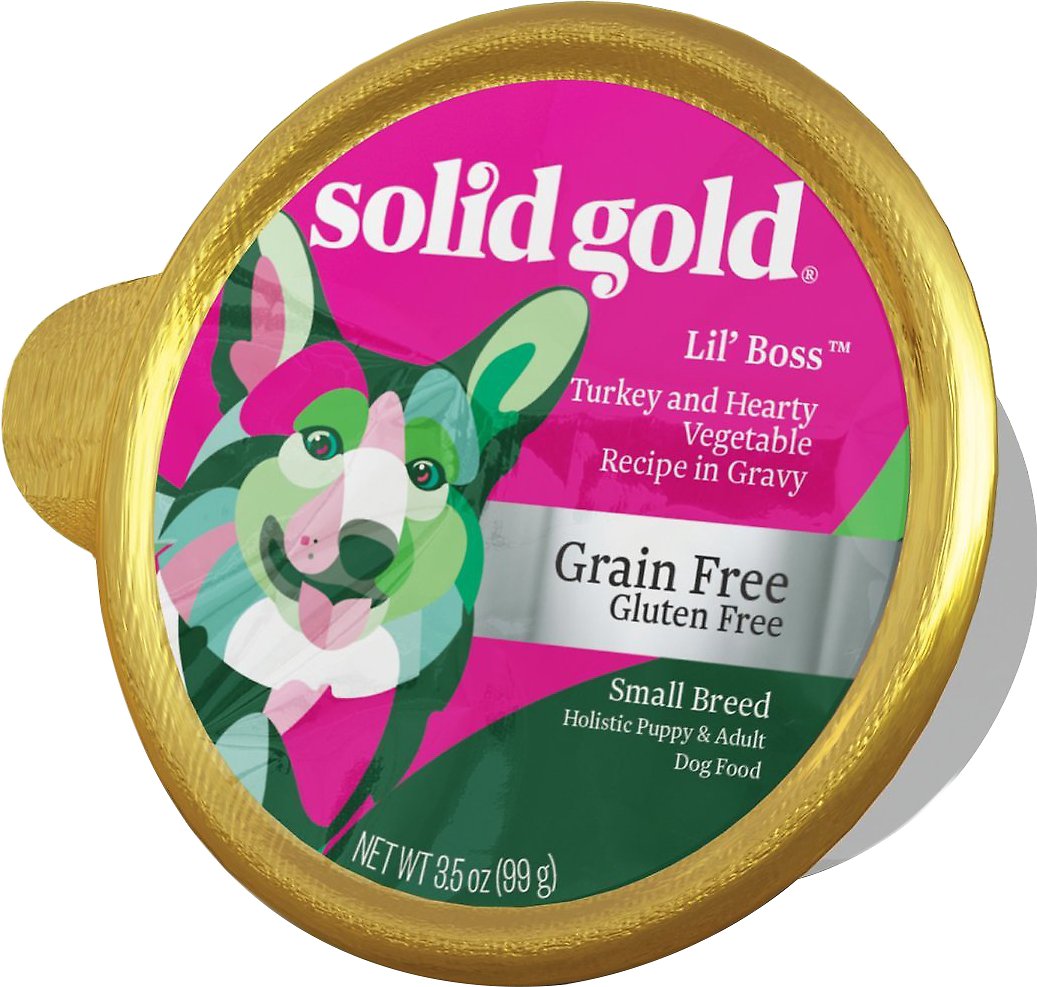 Solid Gold Lil' Boss Turkey & Hearty Vegetable Recipe in Gravy Grain-Free Small Breed Dog Food Cups