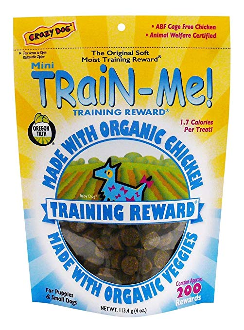 Crazy Dog Mini Train-Me! Chicken Flavored Dog Treats, 4-oz