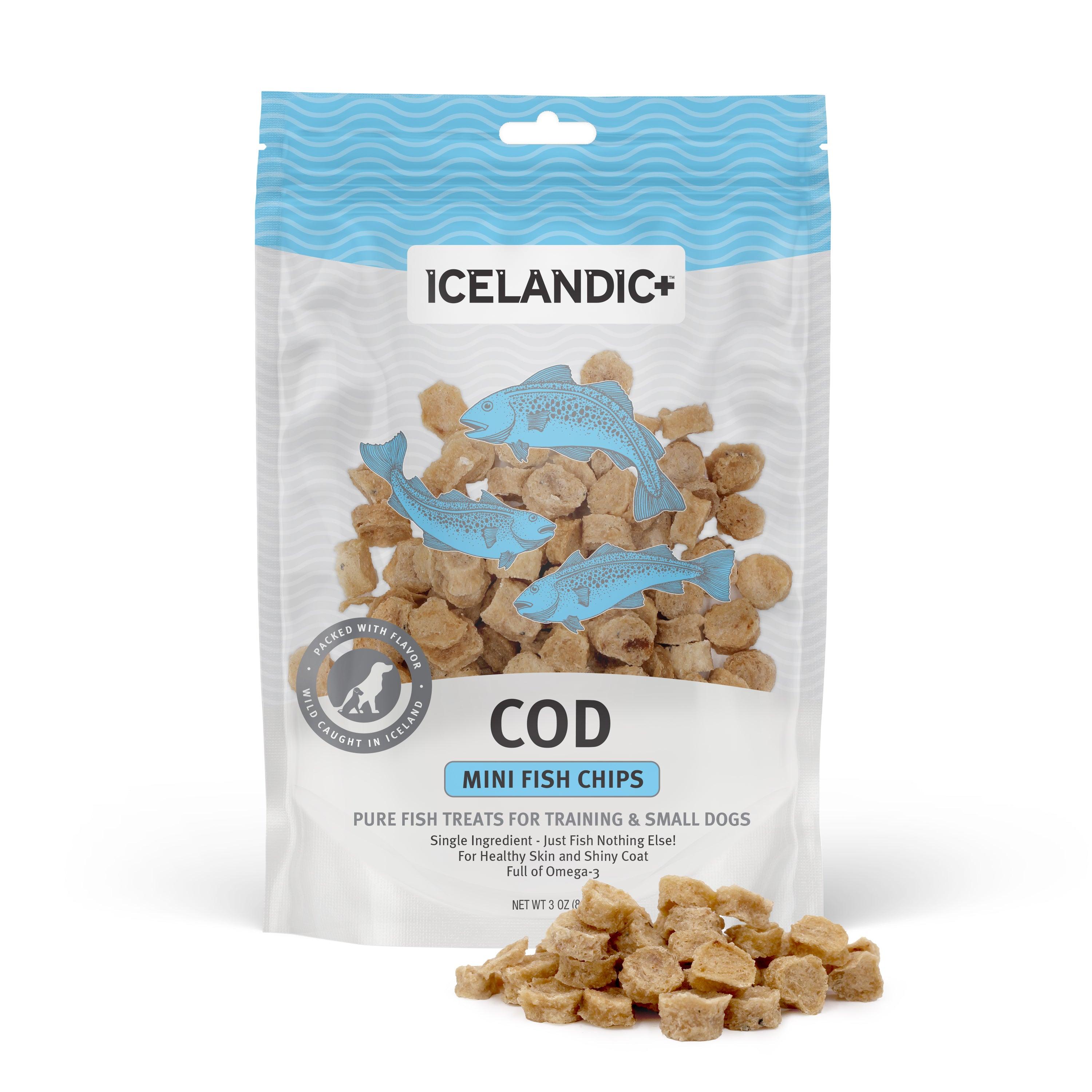Icelandic+ Cod Mini Fish Chips Small Dog Treats