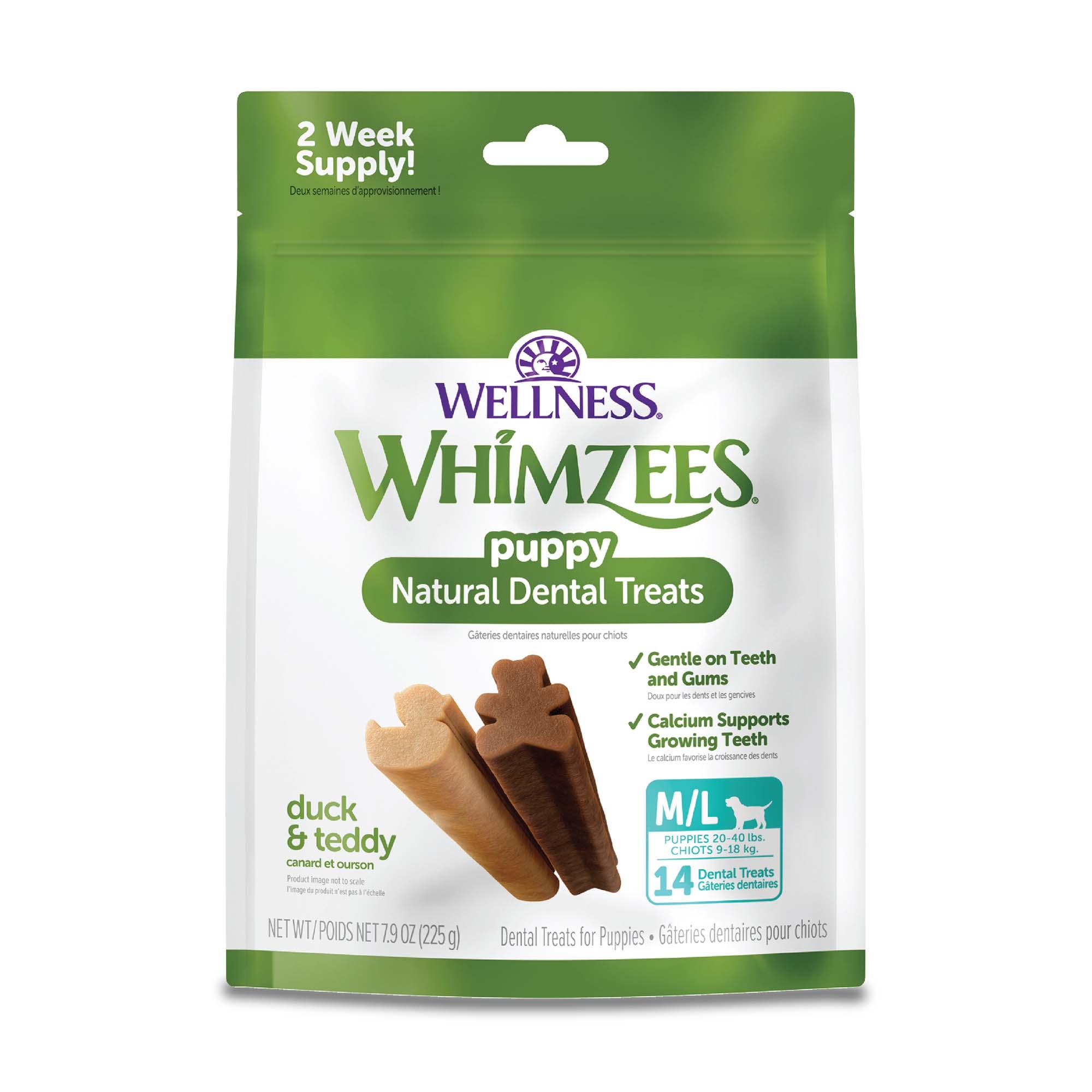 WHIMZEES Duck & Teddy Puppy Natural Dental Dog Treats, Medium/Large, 14-count