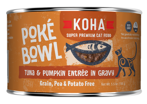 KOHA Poke Bowl Tuna & Pumpkin Entree in Gravy Wet Cat Food Pouch, 5.5-oz, case of 24 (**)