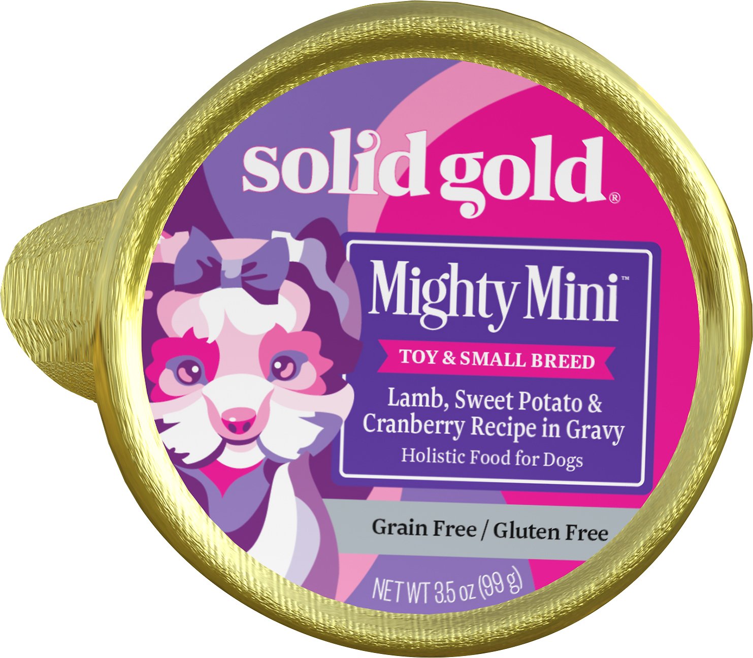 Solid Gold Mighty Mini Lamb, Sweet Potato & Cranberry Toy & Small Breed Recipe Grain-Free Dog Food Trays
