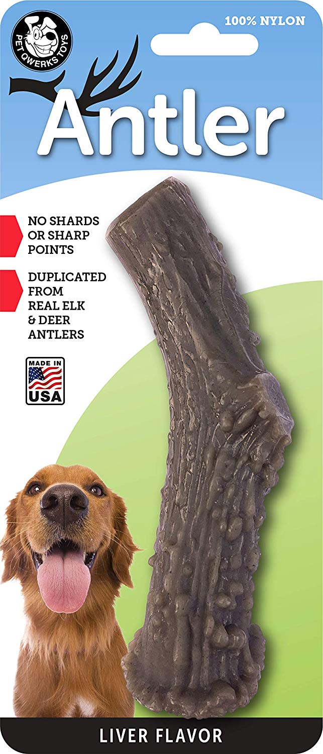 Pet Qwerks Nylon Antler Liver Flavored Dog Toy