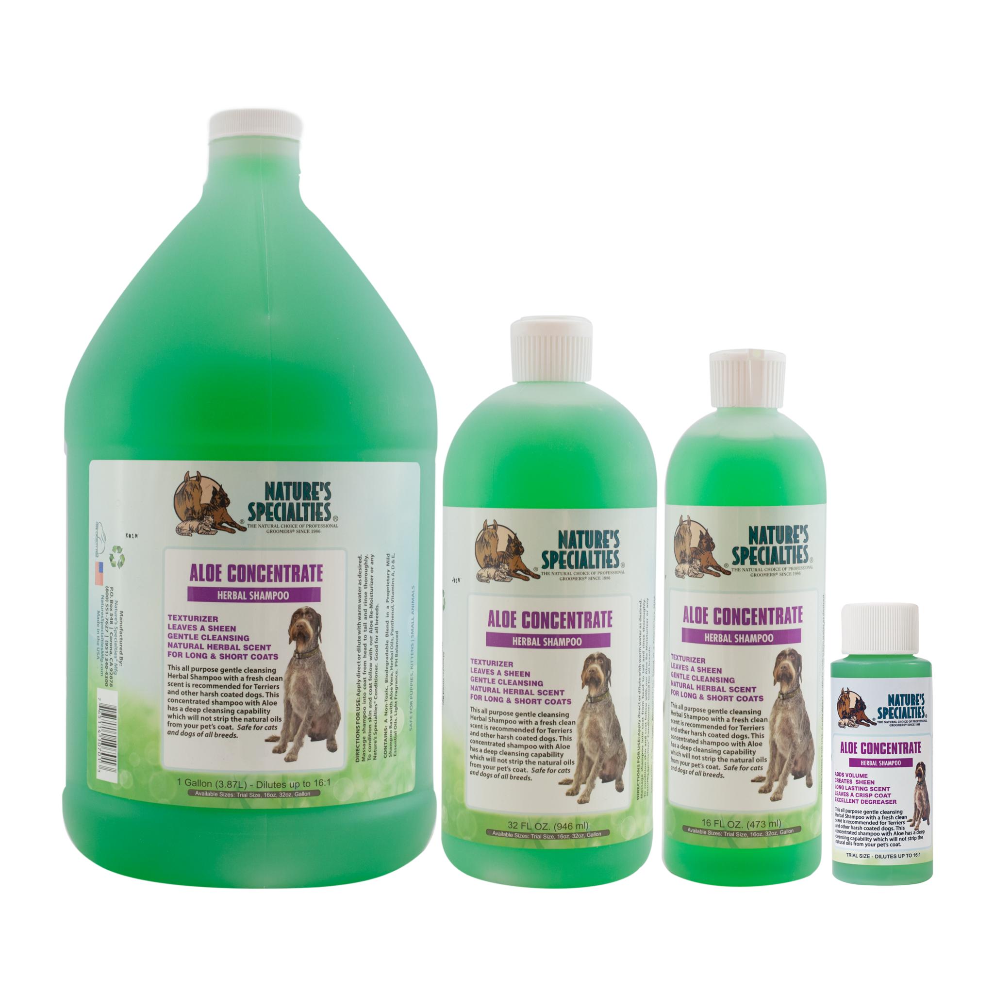 Nature's Specialties Aloe Concentrate, Herbal Shampoo for Dogs & Cats