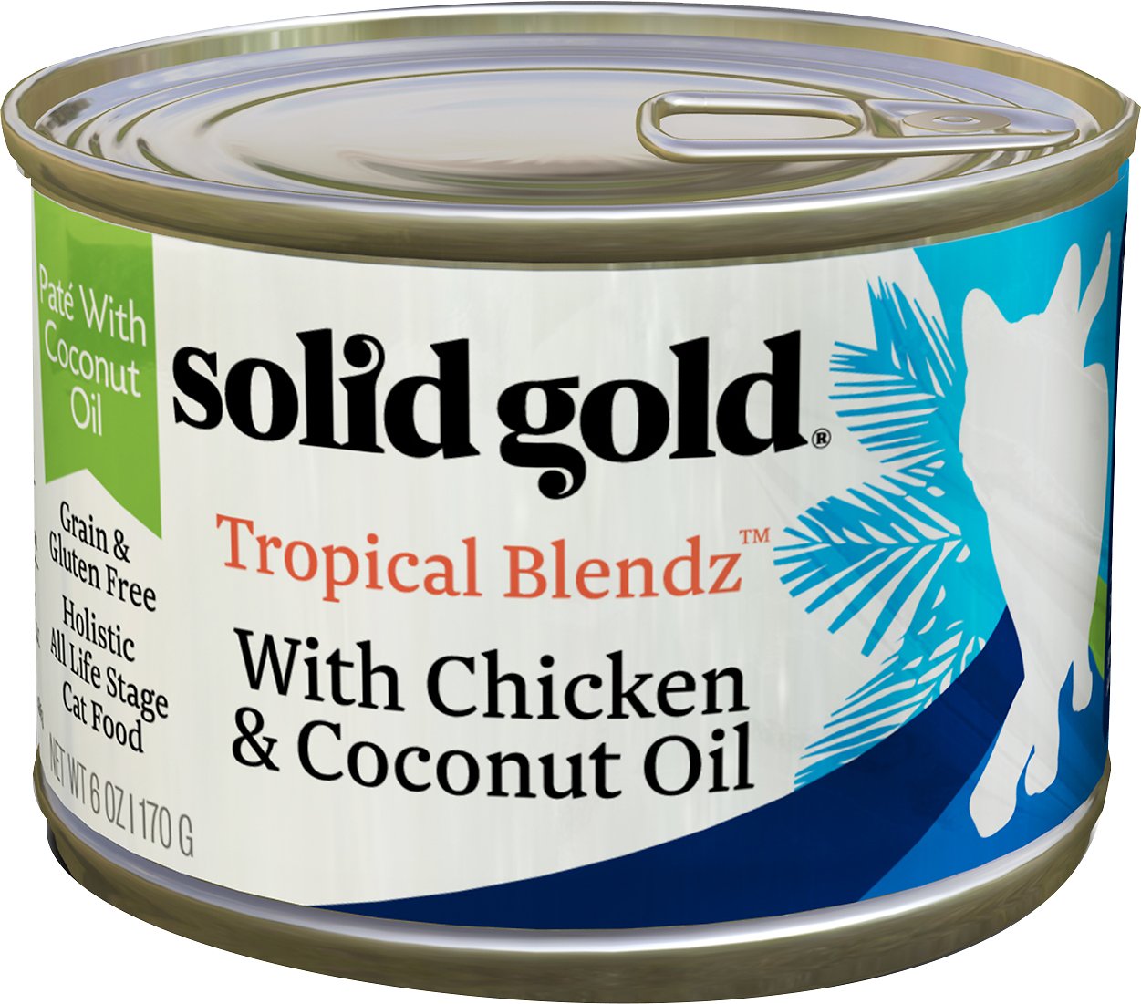 Solid Gold Tropical Blendz with Chicken & Coconut Oil Pate Grain-Free Canned Cat Food, 6-oz