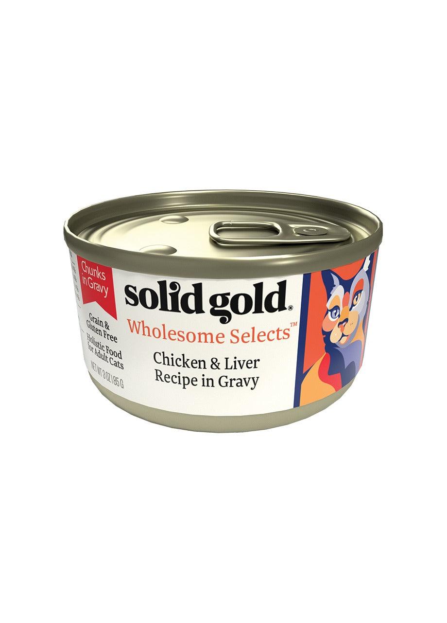 Solid Gold Wholesome Selects Chicken & Liver Recipe in Gravy Grain-Free Wet Cat Food Can