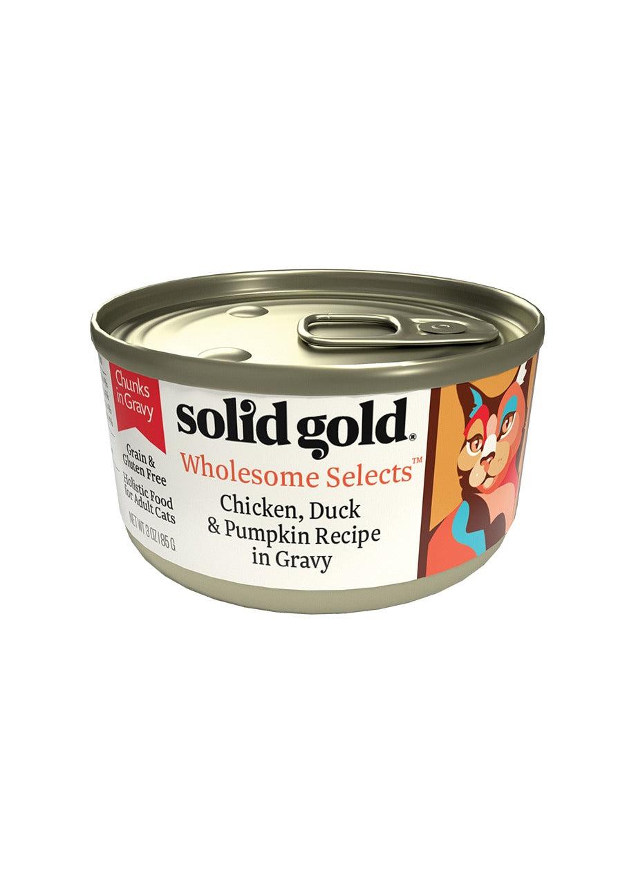 Solid Gold Wholesome Selects Chicken, Duck & Pumpkin Recipe in Gravy Grain-Free Wet Cat Food Can