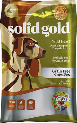 Solid Gold Wild Heart Quail, Chickpeas & Pumpkin Recipe Grain-Free Adult Dry Dog Food, 24-lb