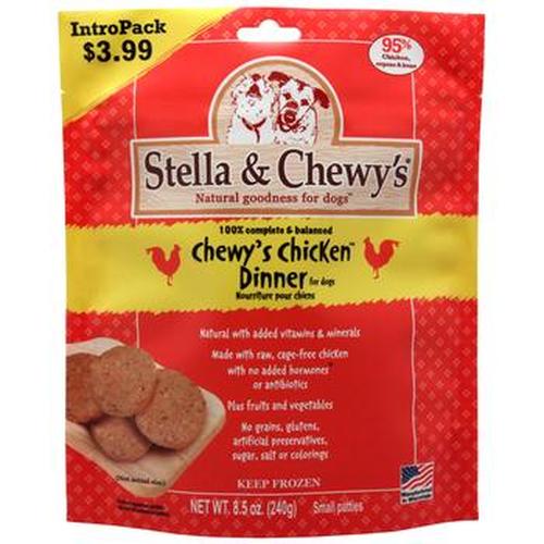 Stella & Chewy's Chewy's Chicken Dinner Patties Grain-Free Raw Frozen Dog Food, 8.5-oz