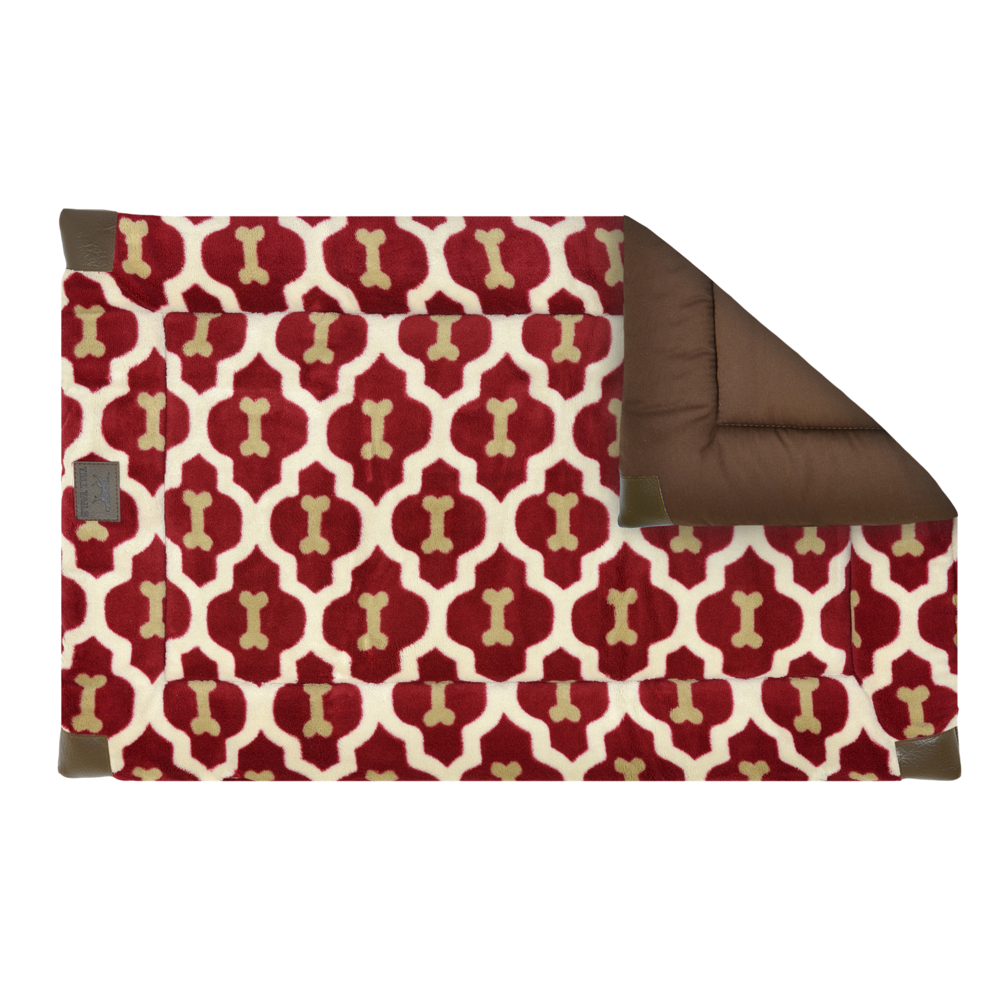 Tall Tails Red Bone Fleece Crate Dog Bed, 42-in x 28-in (**)