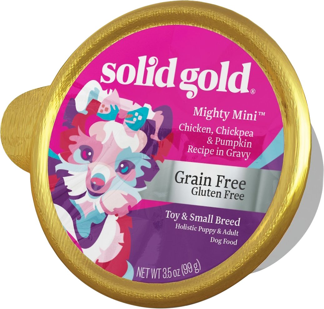Solid Gold Mighty Mini Chicken, Chickpea & Pumpkin Recipe in Gravy Grain-Free Toy & Small Breed Dog Food Cups