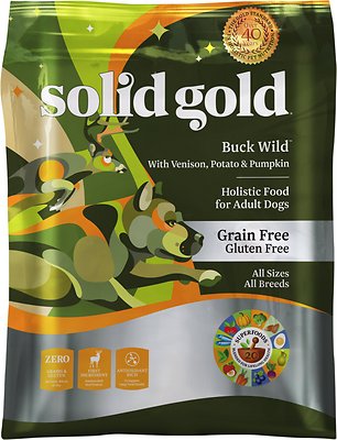 Solid Gold Buck Wild Venison, Potato & Pumpkin Recipe Grain-Free Adult Dry Dog Food, 4-lb