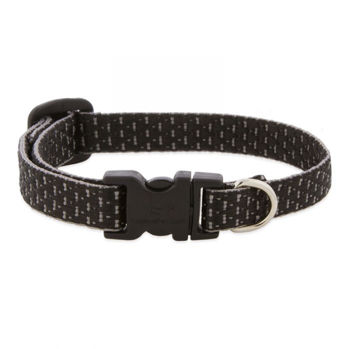 Lupine Pet Eco Adjustable Dog Collar, Charcoal, 1/2-in x 10-16-in