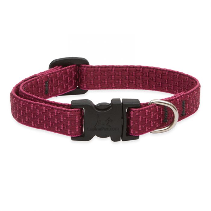 Lupine Pet Eco Adjustable Dog Collar, Berry, 1/2-in x 10-16-in
