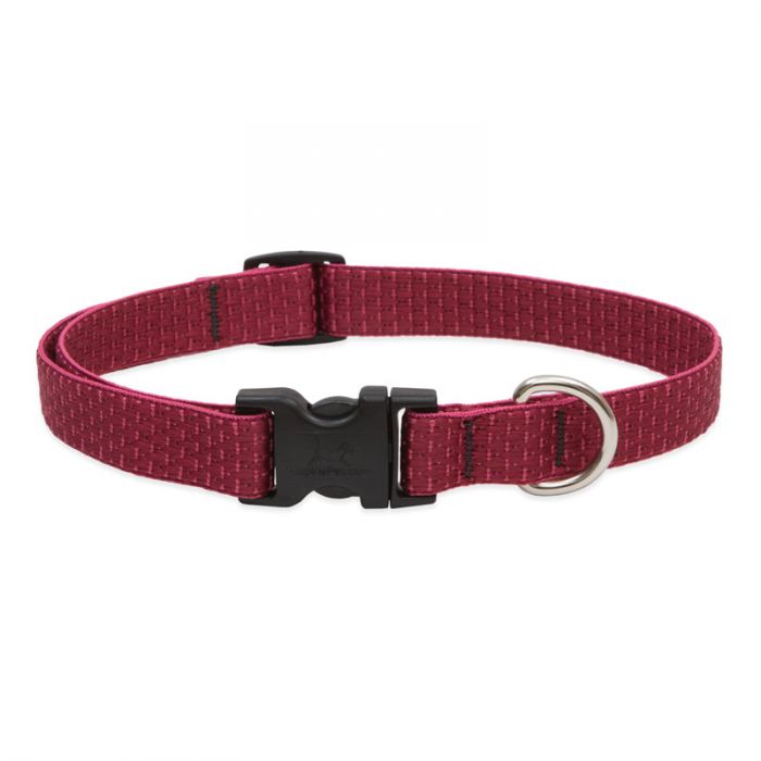Lupine Pet Eco Adjustable Dog Collar, Berry, 3/4-in x 9-14-in
