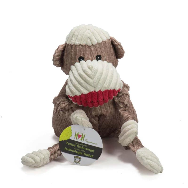 HuggleHounds Knottie Sock Monkey Dog Toy