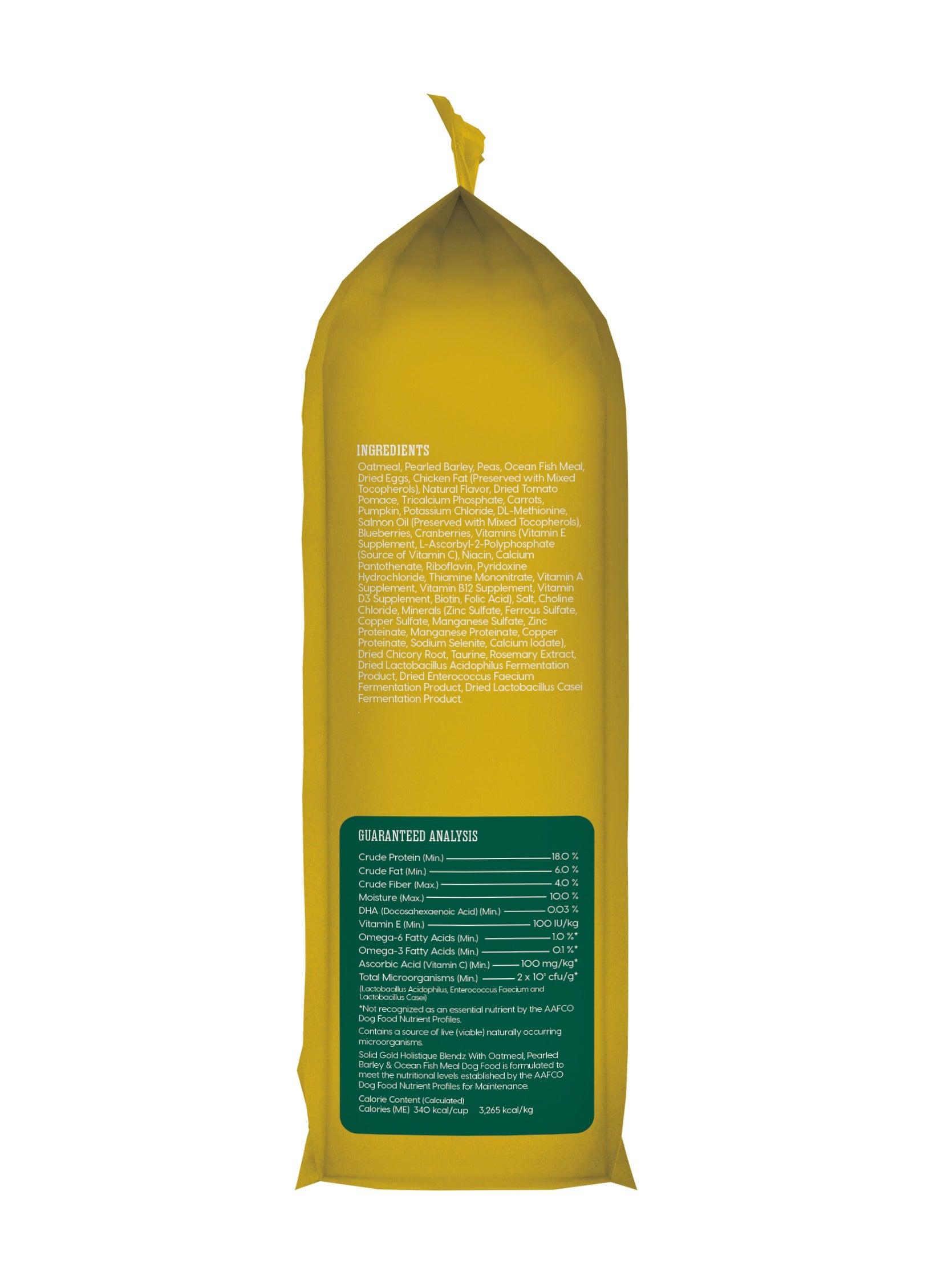 Solid Gold Holistique Blendz with Oatmeal, Pearled Barley & Ocean Fish Meal Dry Dog Food, 15-lb