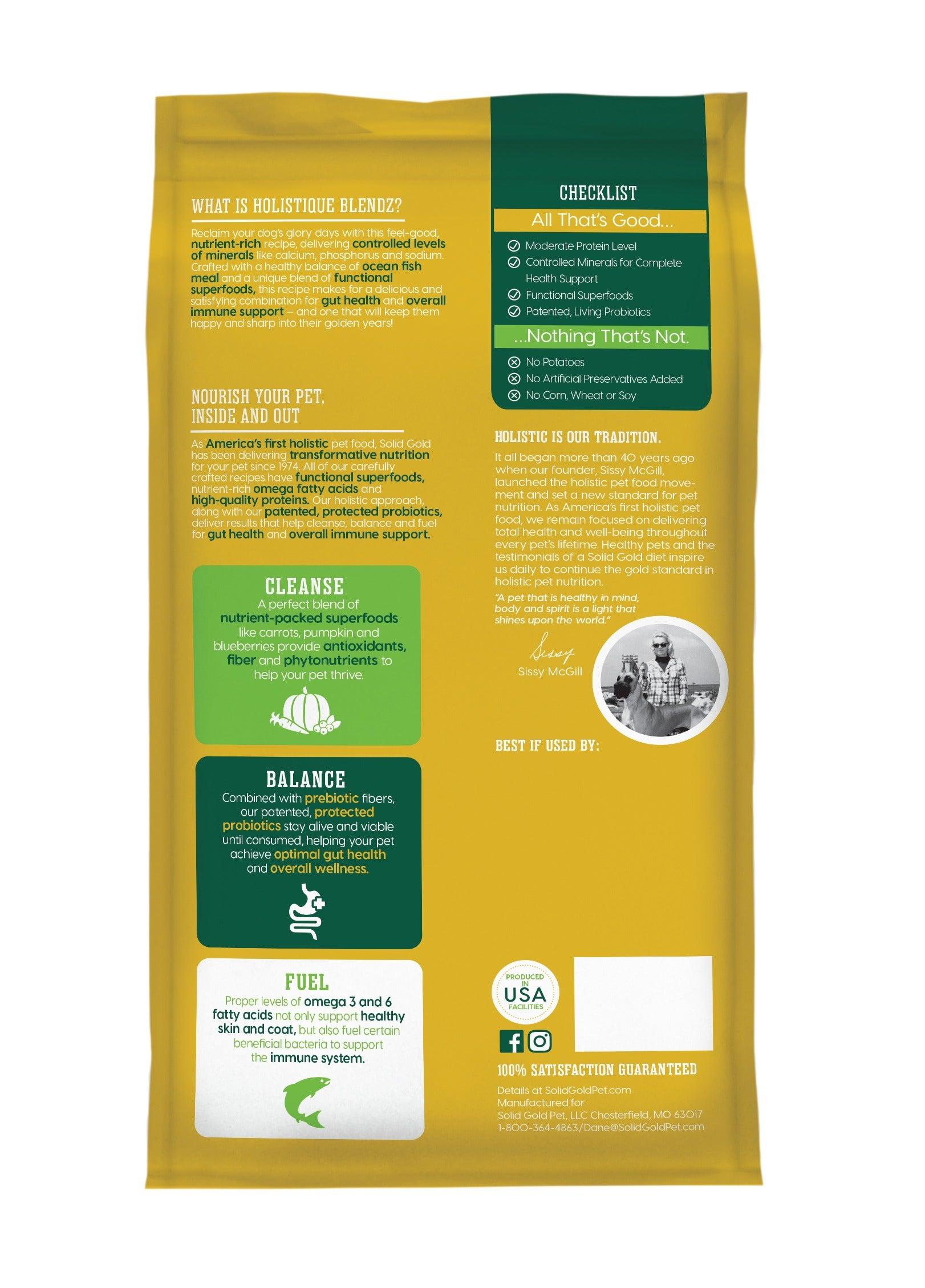 Solid Gold Holistique Blendz with Oatmeal, Pearled Barley & Ocean Fish Meal Dry Dog Food, 15-lb